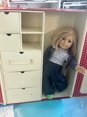 Rare American Girl doll in box with lots of clothes
